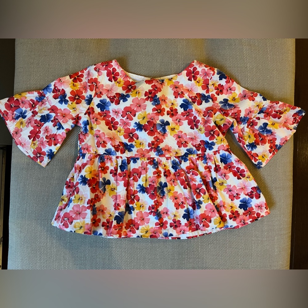 Janie and Jack Floral Print Blouse 12-18m